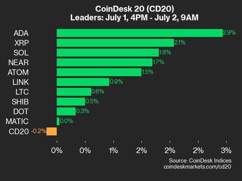 Coindesk-20-performance-update:-ada-and-xrp-lead