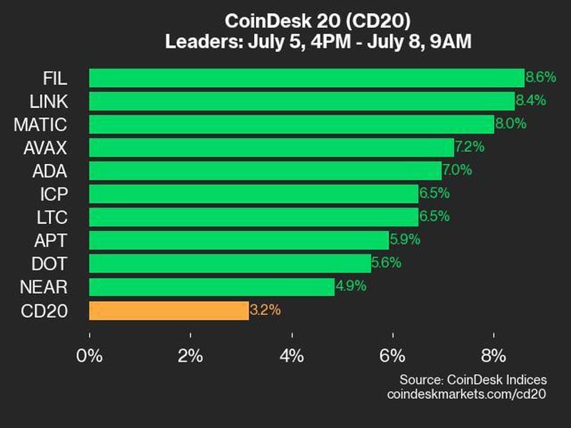 Coindesk-20-performance-update:-19-out-of-20-assets-in-the-green