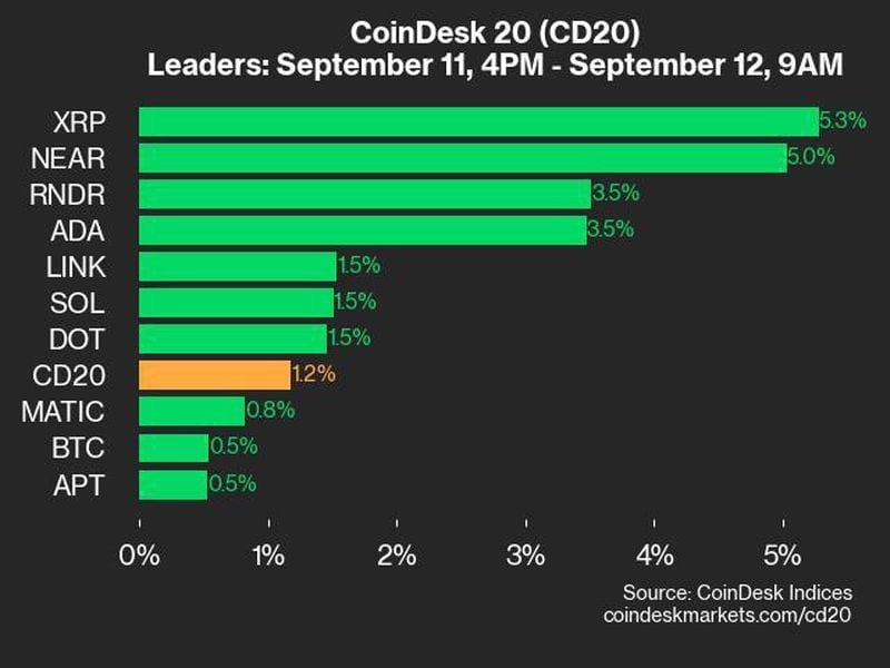 Coindesk-20-performance-update:-xrp-rallies-5.3%,-leading-index-higher