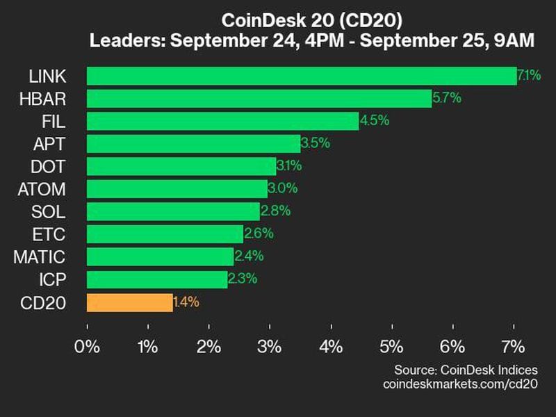 Coindesk-20-performance-update:-link-surges-by-7.1%-as-index-rises