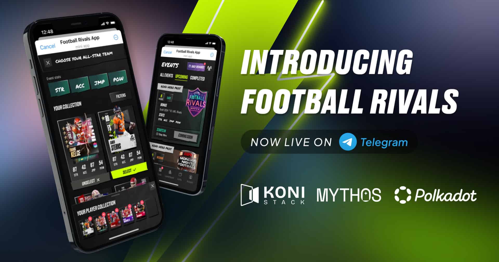 Koni-stack-launches-‘football-rivals’-on-telegram,-onboarding-millions-of-users-to-mythos-&-polkadot